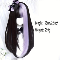 Long Mixed Red Synthetic Wig Cosplay Lolita Harajuku Wig