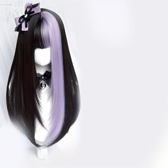 Long Mixed Red Synthetic Wig Cosplay Lolita Harajuku Wig