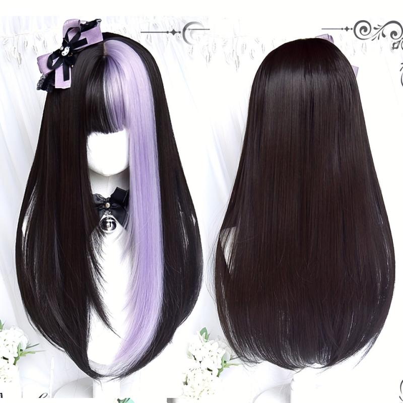 Long Mixed Red Synthetic Wig Cosplay Lolita Harajuku Wig