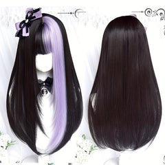 Long Mixed Red Synthetic Wig Cosplay Lolita Harajuku Wig
