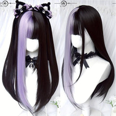Long Mixed Red Synthetic Wig Cosplay Lolita Harajuku Wig