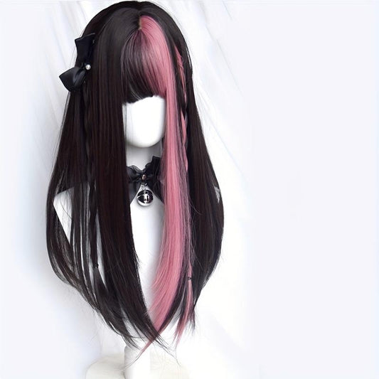 Long Mixed Red Synthetic Wig Cosplay Lolita Harajuku Wig