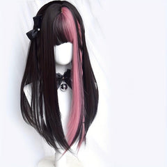Long Mixed Red Synthetic Wig Cosplay Lolita Harajuku Wig