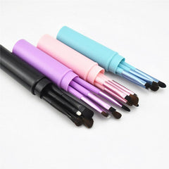 5pcs Eye Makeup Brush Set with Case - Professional Mini Brushes Kit