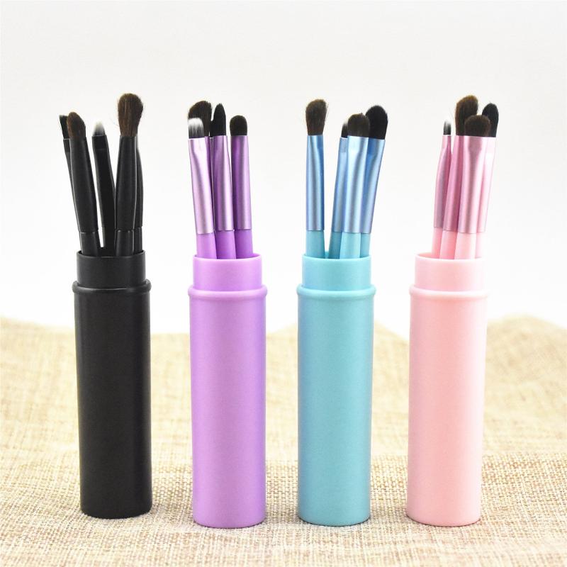5pcs Eye Makeup Brush Set with Case - Professional Mini Brushes Kit