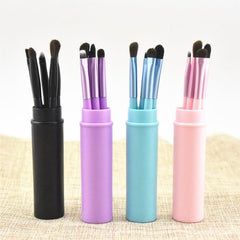 5pcs Eye Makeup Brush Set with Case - Professional Mini Brushes Kit