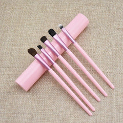 5pcs Eye Makeup Brush Set with Case - Professional Mini Brushes Kit