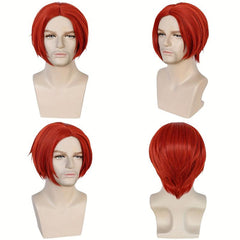 Short Brown Red Orange 30 48 Cm Men's Anime Cosplay Wig for Halloween