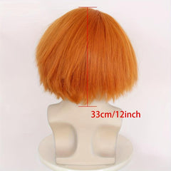 Short Brown Red Orange 30 48 Cm Men's Anime Cosplay Wig for Halloween