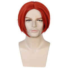 Short Brown Red Orange 30 48 Cm Men's Anime Cosplay Wig for Halloween
