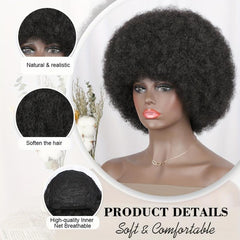 70s Afro Puff Hair Wigs For Women Natural Looking Fluffy