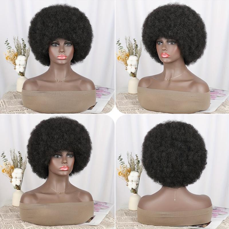 70s Afro Puff Hair Wigs For Women Natural Looking Fluffy