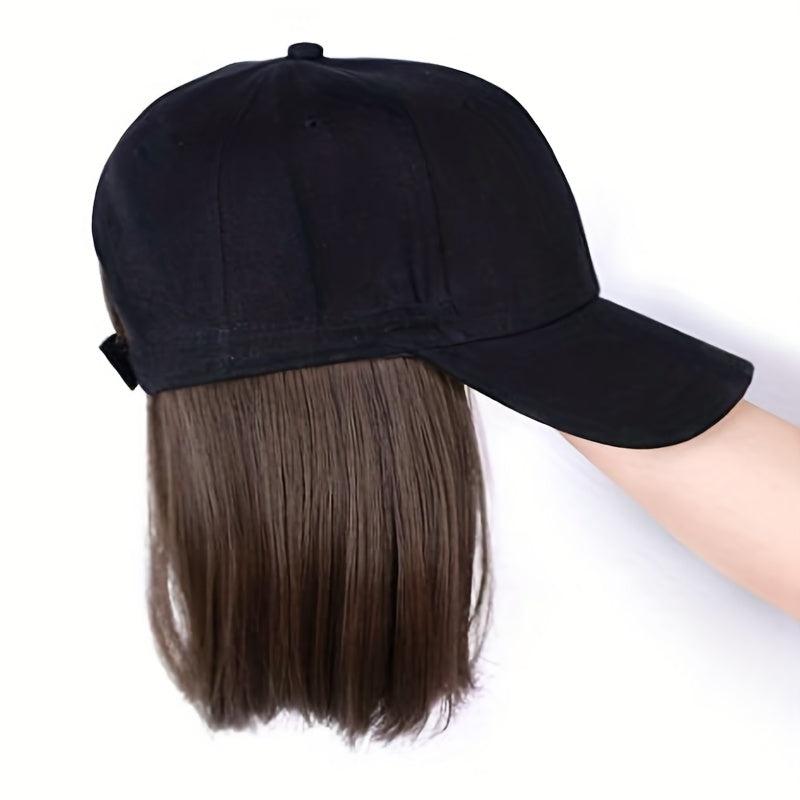 Baseball Cap With Short Bob Hair Wigs Adjustable Cap Wigs For Women