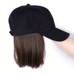 Baseball Cap With Short Bob Hair Wigs Adjustable Cap Wigs For Women