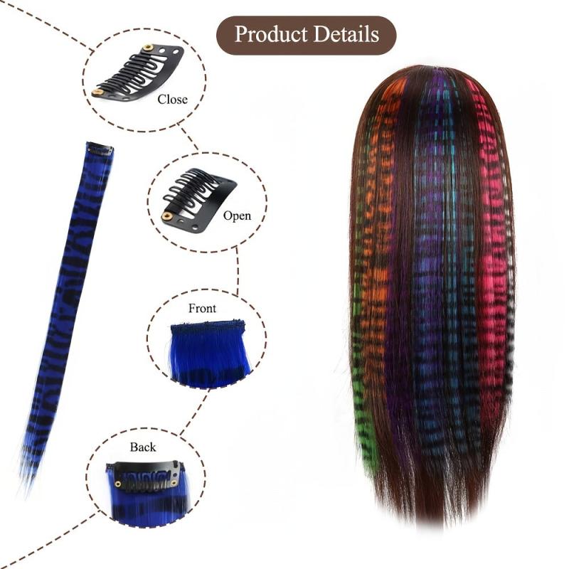45 72 Cm Straight Synthetic Feather Clip In Hair Extensions