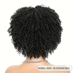 Synthetic Short Bob Wig Afro Kinky Curly Wig With Bangs