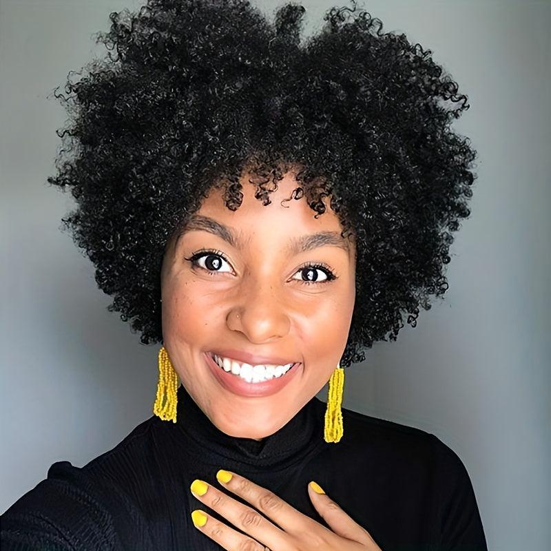Synthetic Short Bob Wig Afro Kinky Curly Wig With Bangs