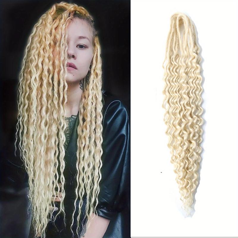24 Wavy Dreads Honey Blonde Ombre Double Ended Dreadlock Extensions