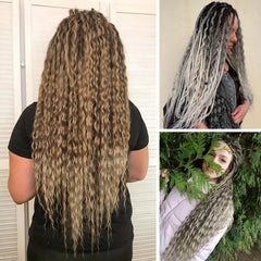 24 Wavy Dreads Honey Blonde Ombre Double Ended Dreadlock Extensions