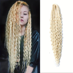 24 Wavy Dreads Honey Blonde Ombre Double Ended Dreadlock Extensions
