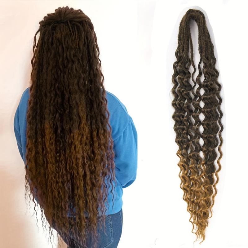 24 Wavy Dreads Honey Blonde Ombre Double Ended Dreadlock Extensions