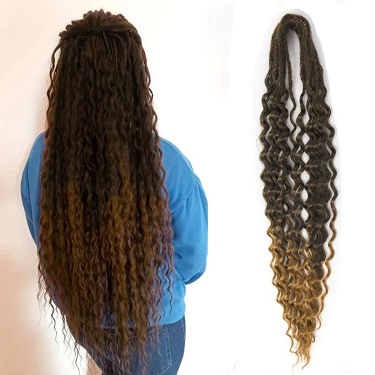 24 Wavy Dreads Honey Blonde Ombre Double Ended Dreadlock Extensions