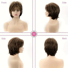 Short Pixie Cut Wig Mixed Blonde Natural Synthetic