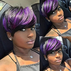 Short Pixie Cut Wig Mixed Blonde Natural Synthetic