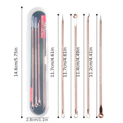 4pcs Stainless Steel Blackhead Remover Set for Clean Pores and Acne Blemishes