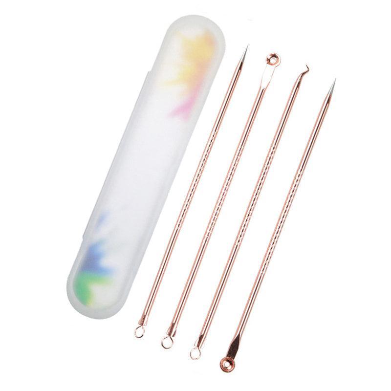 4pcs Stainless Steel Blackhead Remover Set for Clean Pores and Acne Blemishes