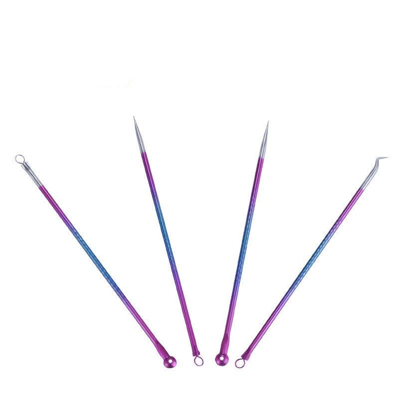 4pcs Stainless Steel Blackhead Remover Set for Clean Pores and Acne Blemishes