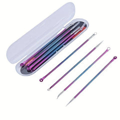 4pcs Stainless Steel Blackhead Remover Set for Clean Pores and Acne Blemishes