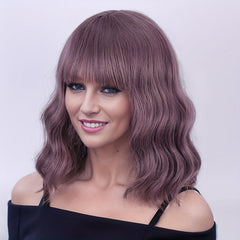 Short Curly Bob Cut Wig Feathered Hair Synthetic Beginners Friendly