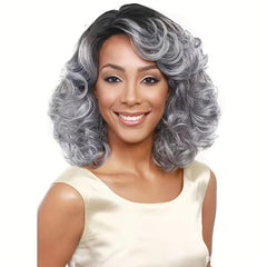 Short Curly Bob Cut Wig Feathered Hair Synthetic Beginners Friendly