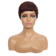 Short Pixie Cut Wavy Wig with Bangs for Women