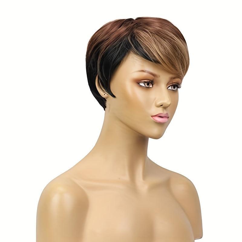 Short Pixie Cut Wigs For Women Short Straight Layered Hair Wigs Synthetic Fiber