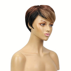 Short Pixie Cut Wigs For Women Short Straight Layered Hair Wigs Synthetic Fiber