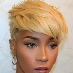 Short Pixie Cut Wigs For Women Short Straight Layered Hair Wigs Synthetic Fiber