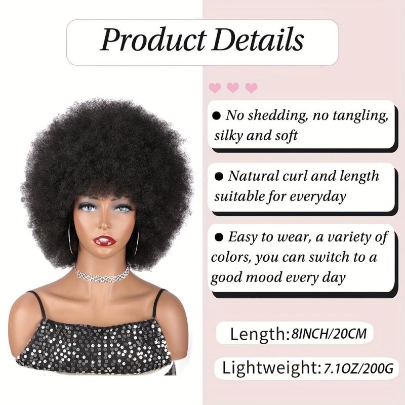 Short Afro Kinky Curly Wigs for Women