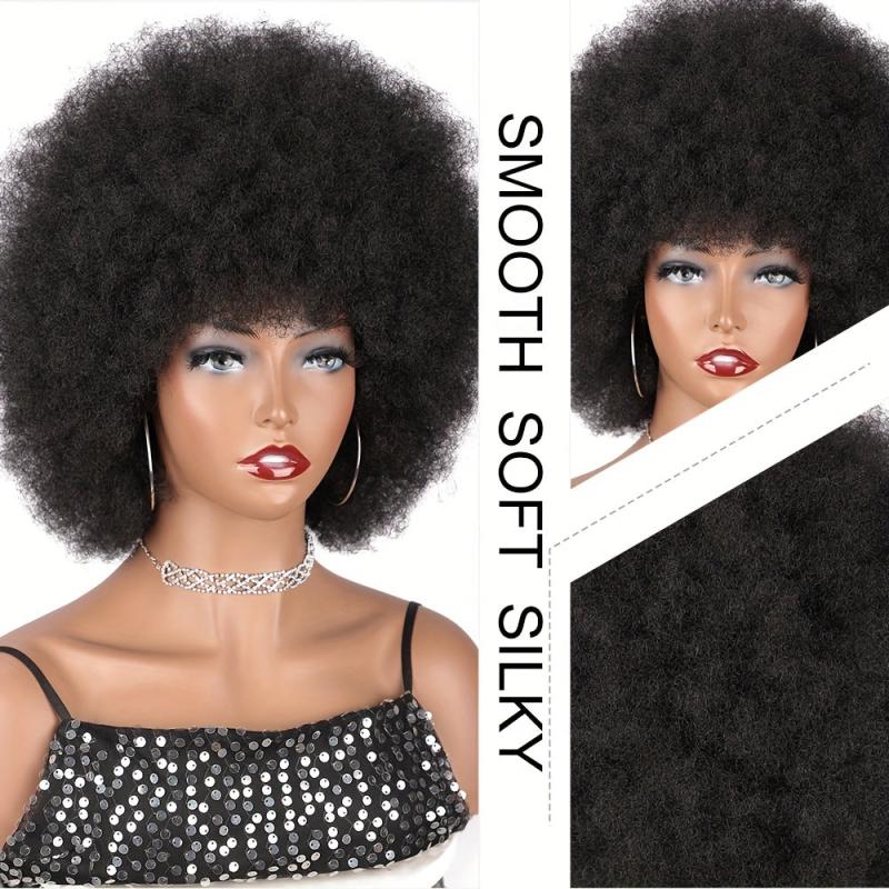 Short Afro Kinky Curly Wigs for Women