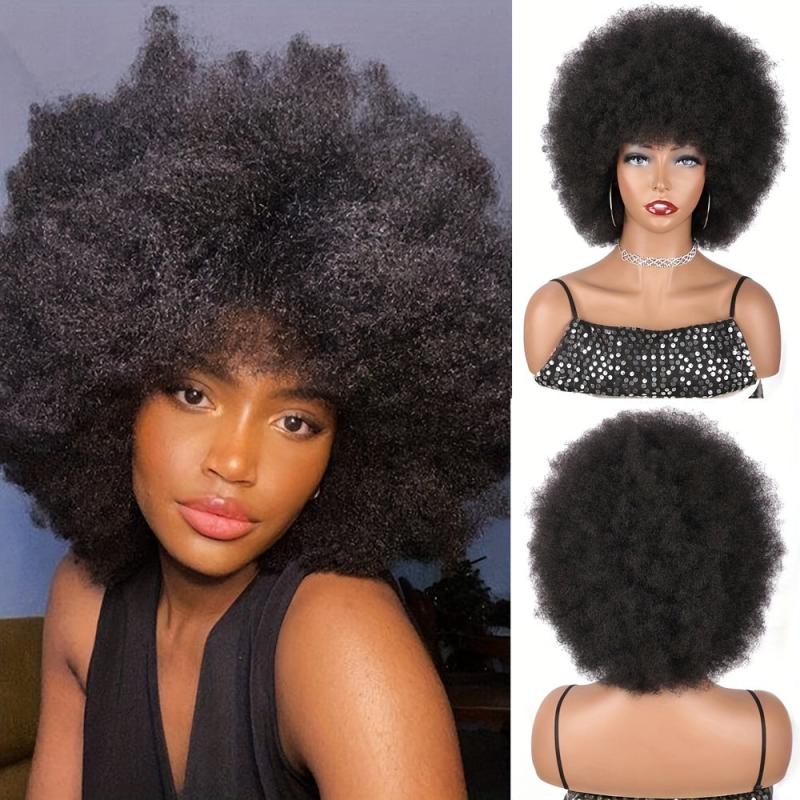 Short Afro Kinky Curly Wigs for Women