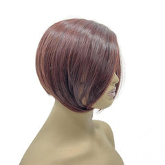 20 32cm Short Straight Wig Slanted Bangs High Temp Fiber for Women