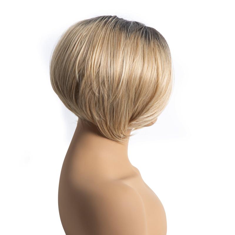 20 32cm Short Straight Wig Slanted Bangs High Temp Fiber for Women