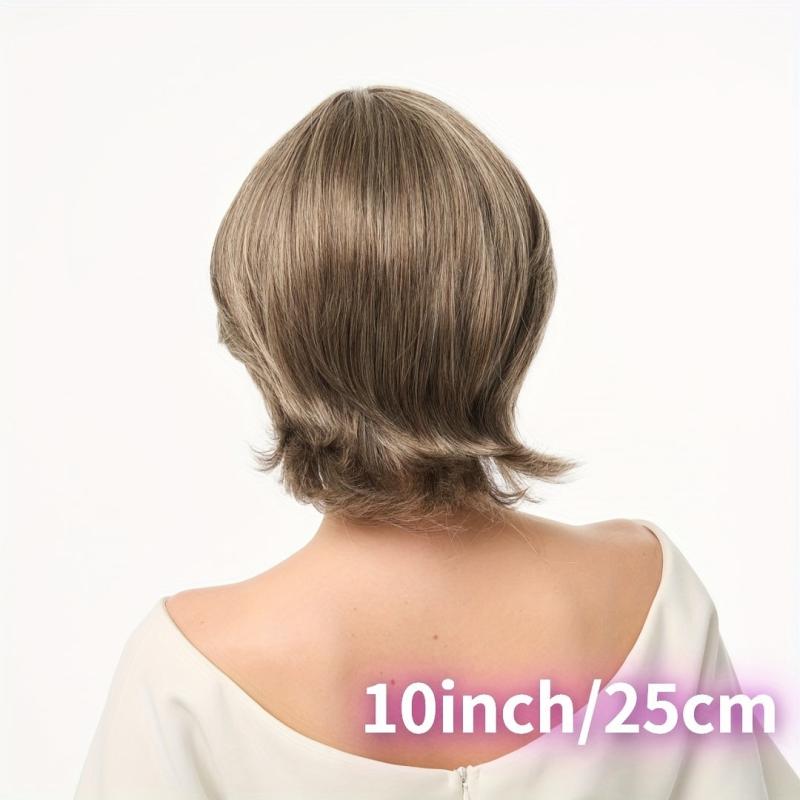 25 4 Cm Mixed Side Part Short Hair Wig for Women