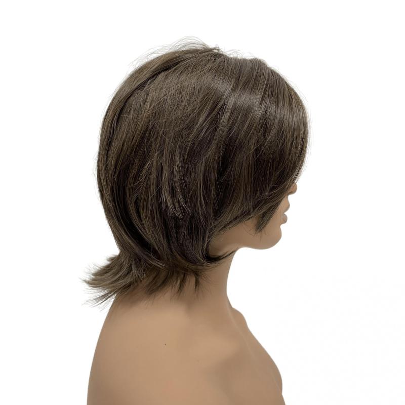 25 4 Cm Mixed Side Part Short Hair Wig for Women
