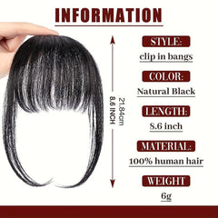 Human Hair Clip In Bangs Natural Wispy Bangs