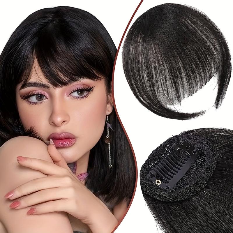 Human Hair Clip In Bangs Natural Wispy Bangs