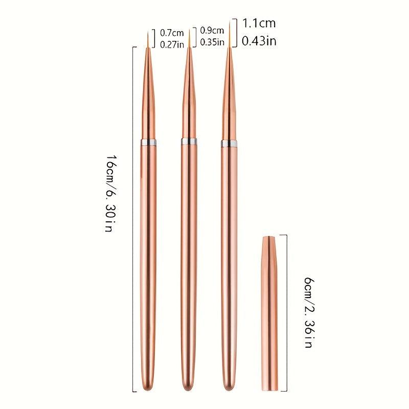 3Pcs Nail Art Brushes Set Gel Polish Nail Art Pen Painting Tools