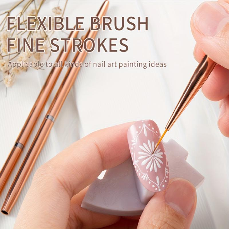 3Pcs Nail Art Brushes Set Gel Polish Nail Art Pen Painting Tools