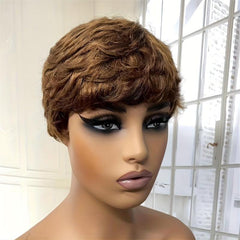 Short Pixie Cut Human Hair Wig 150 Density Natural Looking Wig 15 24 Cm